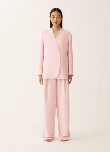 Fabiana Filippi Long jacket in fluid linen and viscose, petal pink PETAL PINK GCD276F661D5440000