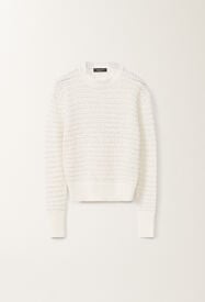 Fabiana Filippi Cotton sweater with sequins, white WHITE MAD275F570L3530000