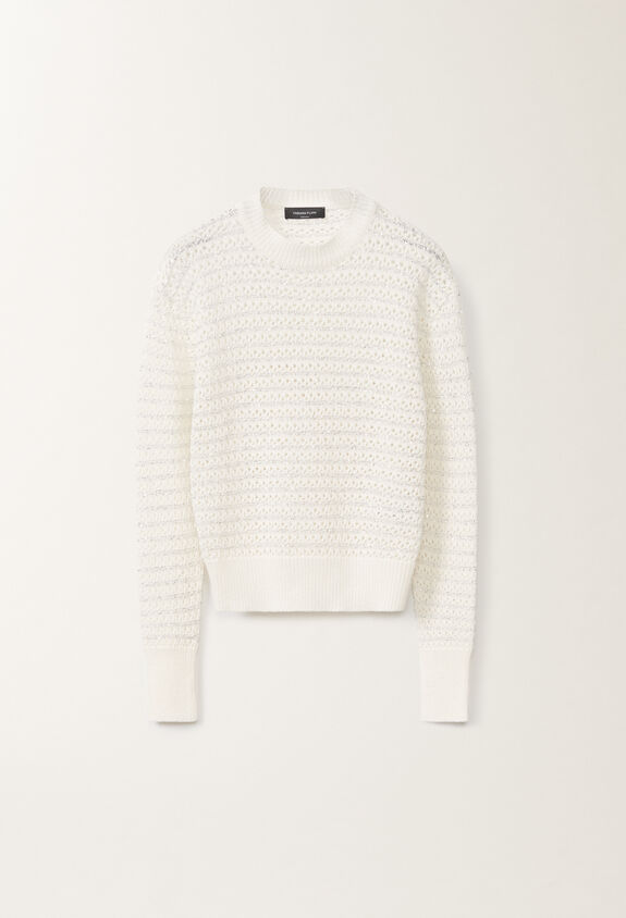 Fabiana Filippi Cotton sweater with sequins, white WHITE MAD275F570L3530000