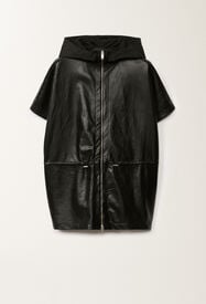 Fabiana Filippi Pleated nappa leather cape, black BLACK PLD265F290L1790000