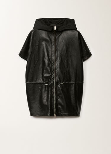 Fabiana Filippi Pleated nappa leather cape, black BLACK PLD265F290L1790000