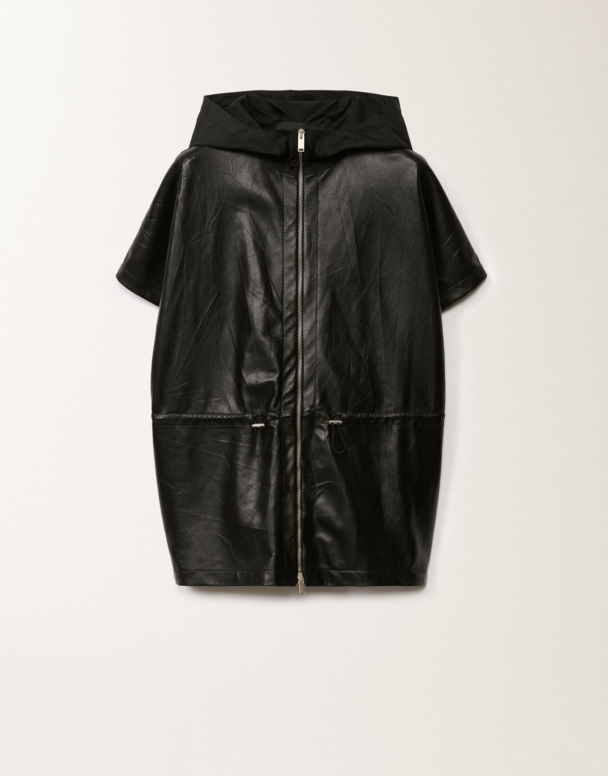 Fabiana Filippi Pleated nappa leather cape, black BLACK PLD265F290L1790000