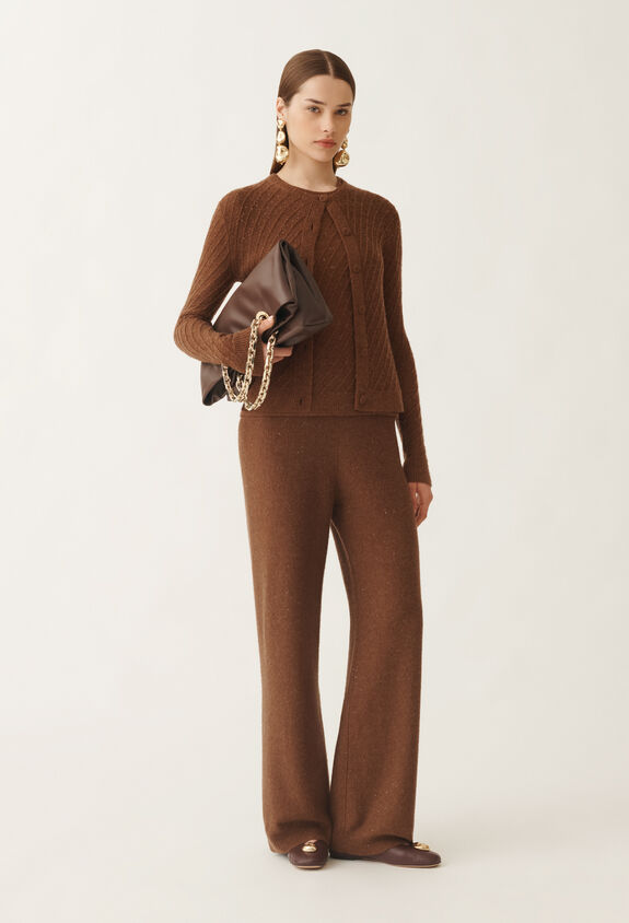 Fabiana Filippi Wool and silk sweater with sequins, mahogany BROWN MAD215F110D2960000