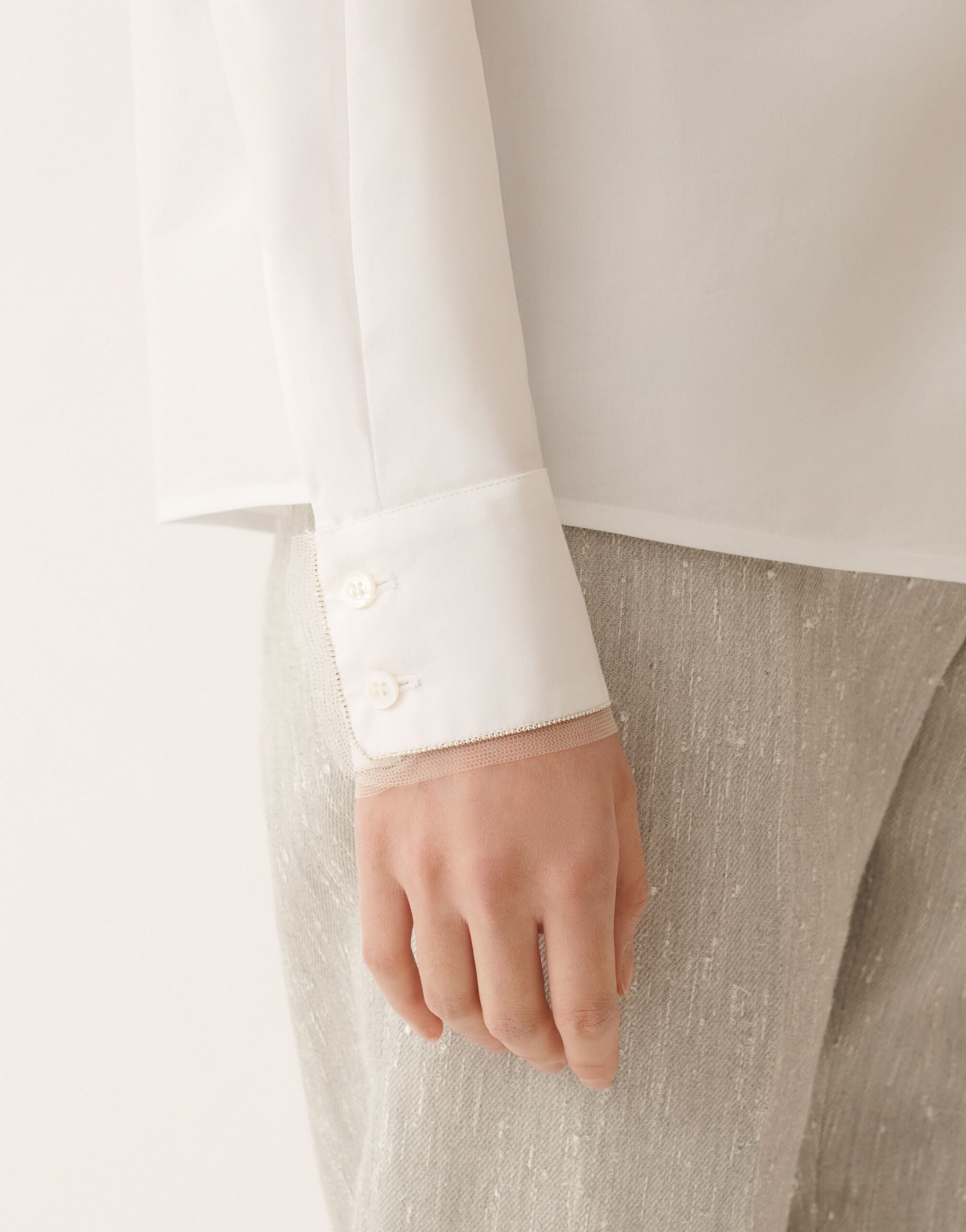 Optical white poplin shirt for Women | Fabiana Filippi®