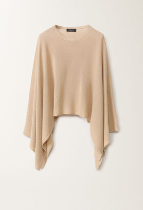 Fabiana Filippi Cotton and linen cape with sequins, sand SAND SAD265A803L2740000