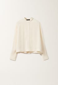 Fabiana Filippi Camicia in enver satin, vaniglia BIANCO CAD265F356L2880000