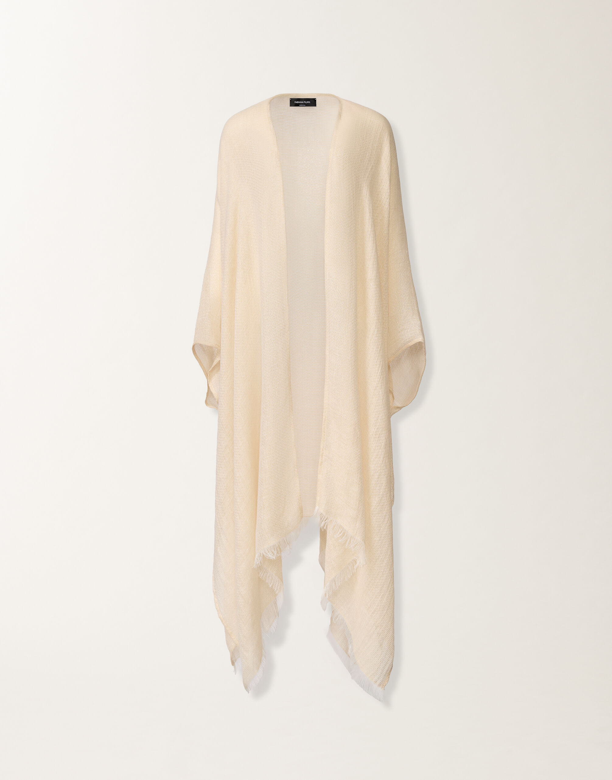 Linen and viscose kaftan with lurex, butter Fabiana Filippi Linen and viscose kaftan with lurex, butter BUTTER SAD276A948M0460000