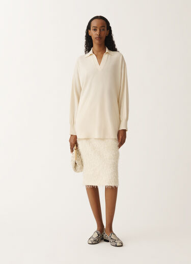 Fabiana Filippi Pullover aus Wolle und Baumwolle, vanillefarben WEISS MAD265F041L1620000