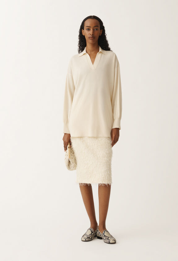 Fabiana Filippi Wool and cotton sweater, vanilla WHITE MAD265F041L1620000