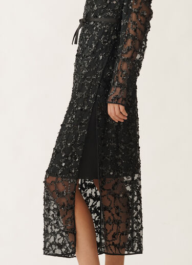 Fabiana Filippi Kleid aus Organza mit Paillettenstickerei, schwarz SCHWARZ ABD265F218L1840000
