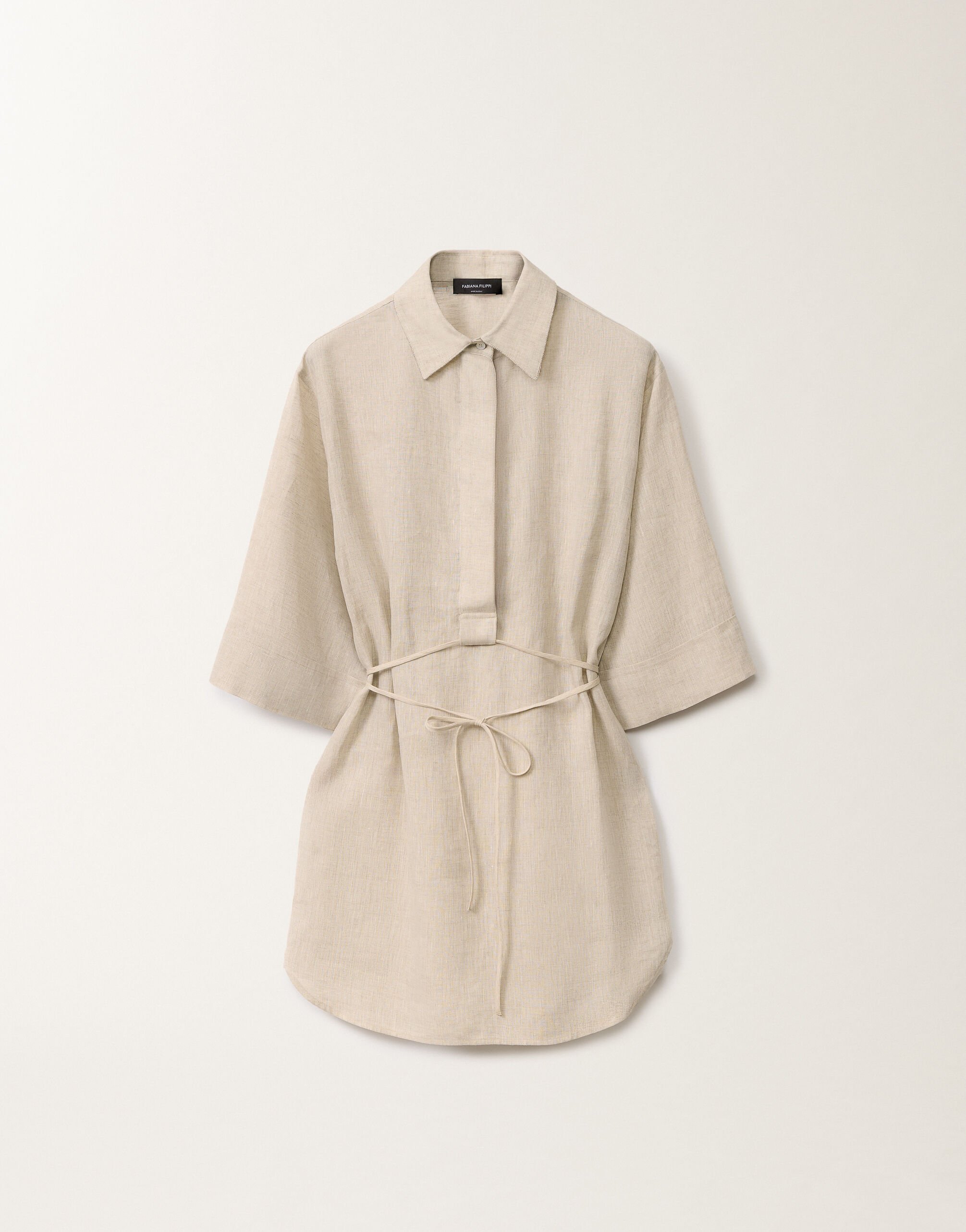 Fabiana Filippi Linen canvas tunic, greige GREIGE CAD275F650L3770000
