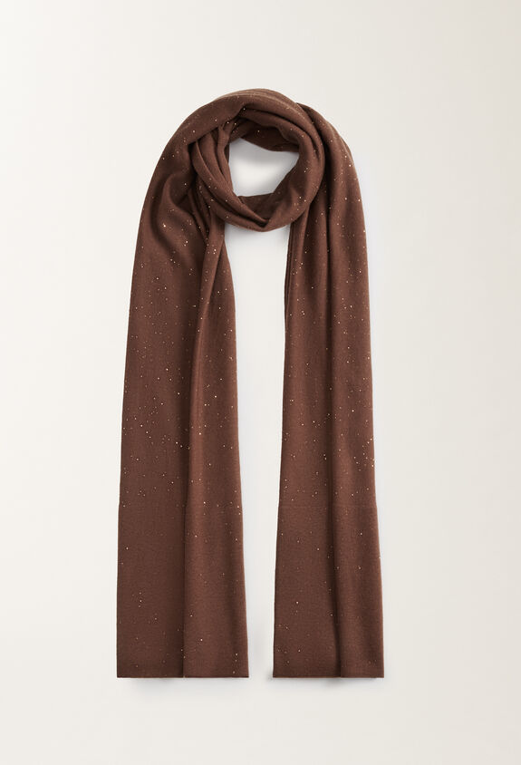 Fabiana Filippi Wool scarf with sequins, ebony BROWN SAD215A873L5570000
