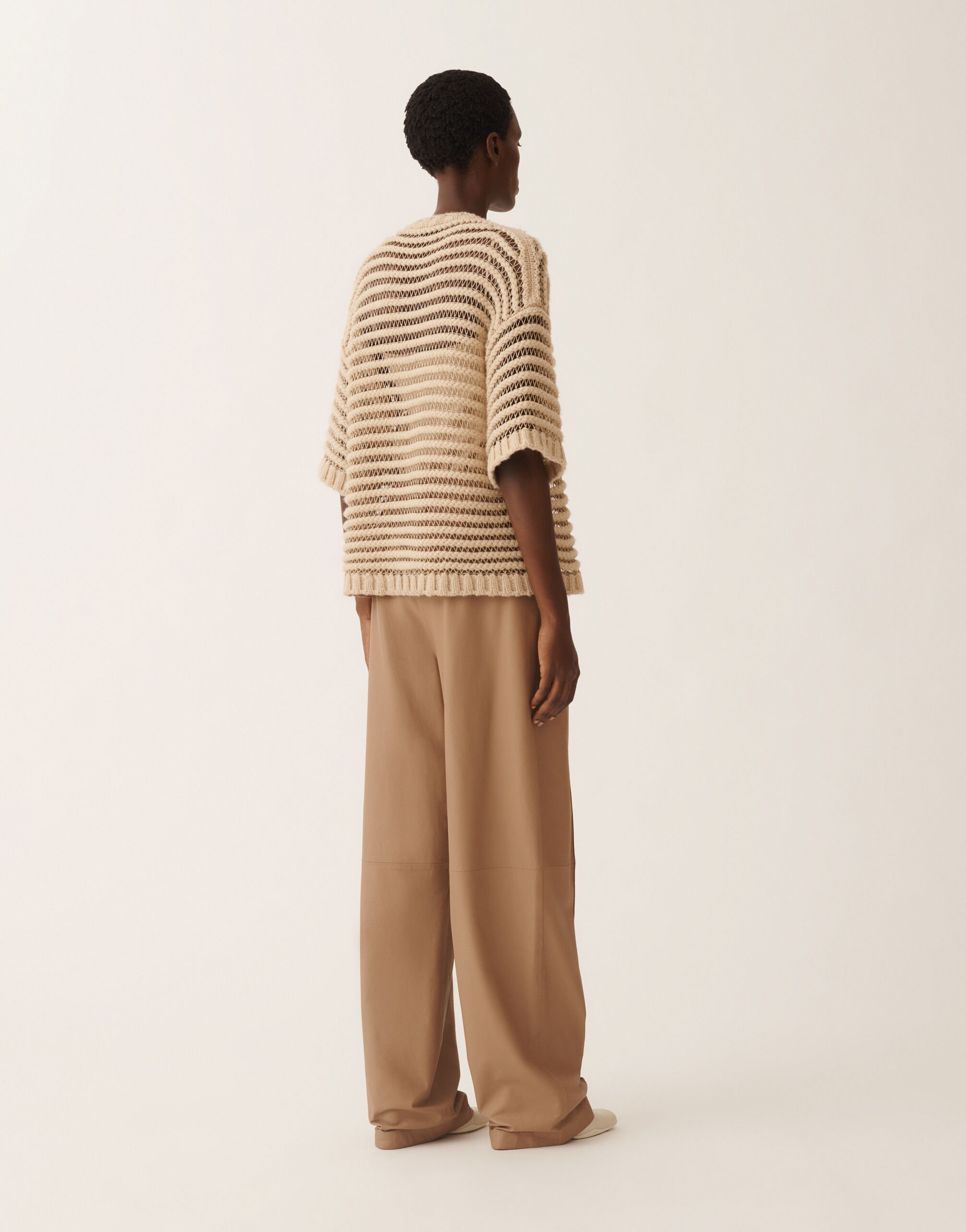 Fabiana Filippi Pullover aus Kamel, albinofarbener und goldfarbener Lurex Braun MAD215F094L5200000