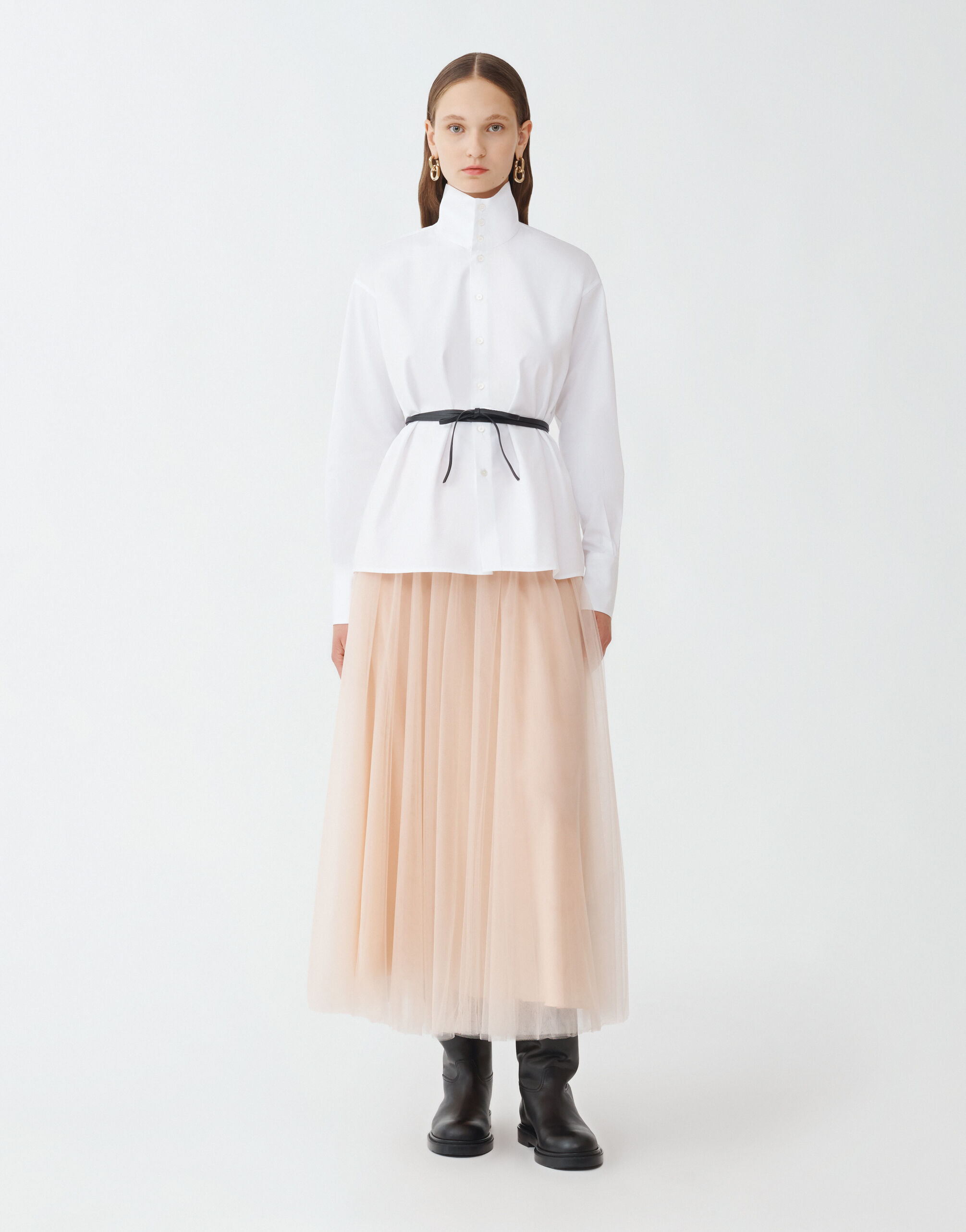Fabiana Filippi Tulle midi skirt, dusty pink DUSTY PINK GND264F278I9320000