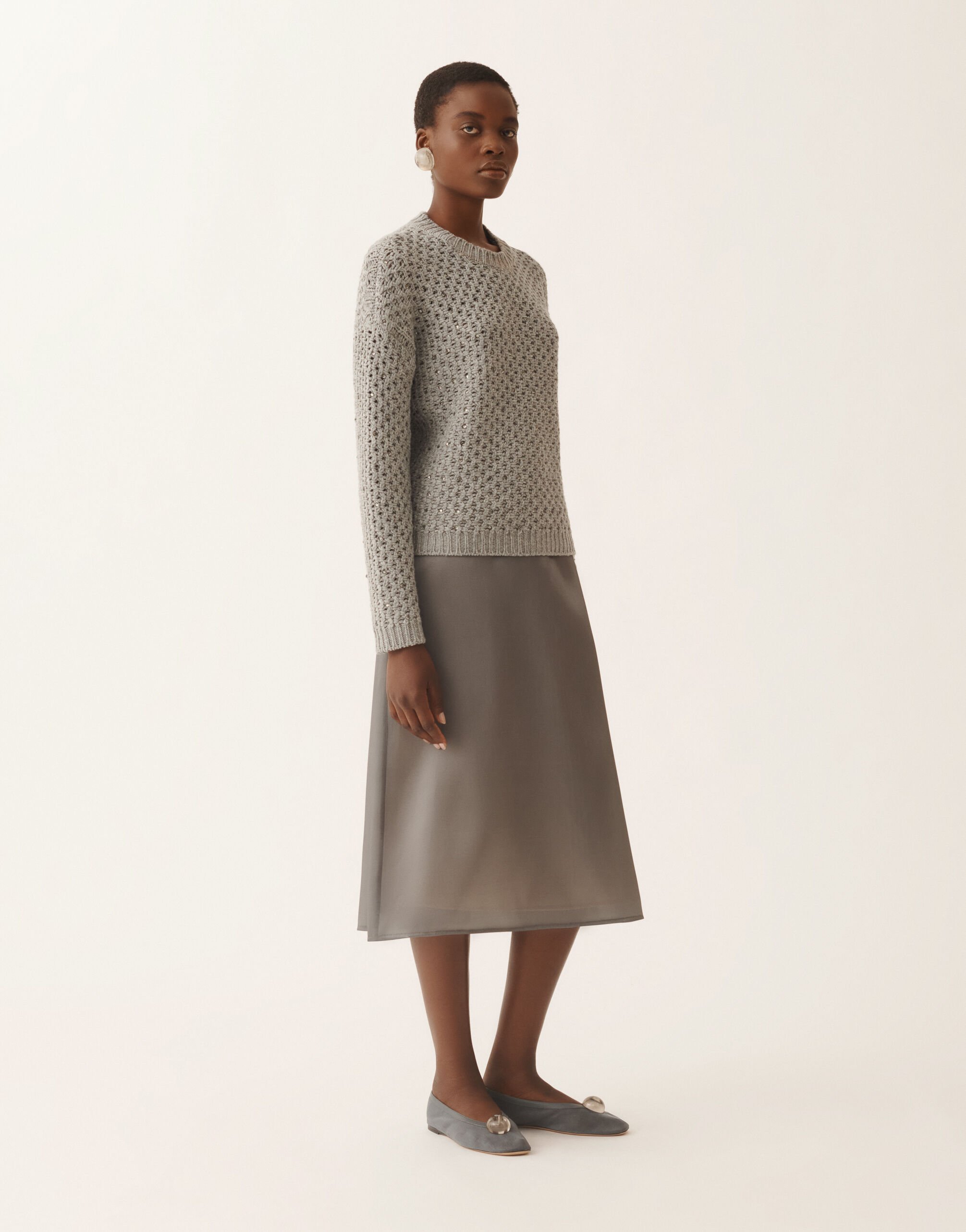 Fabiana Filippi Platinum sweater, rock Gray MAD266F057L9160000