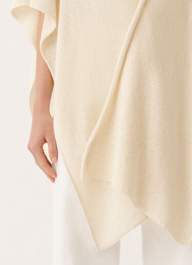 Fabiana Filippi Cotton and linen cape with sequins, vanilla VANILLA SAD275A009D2730000