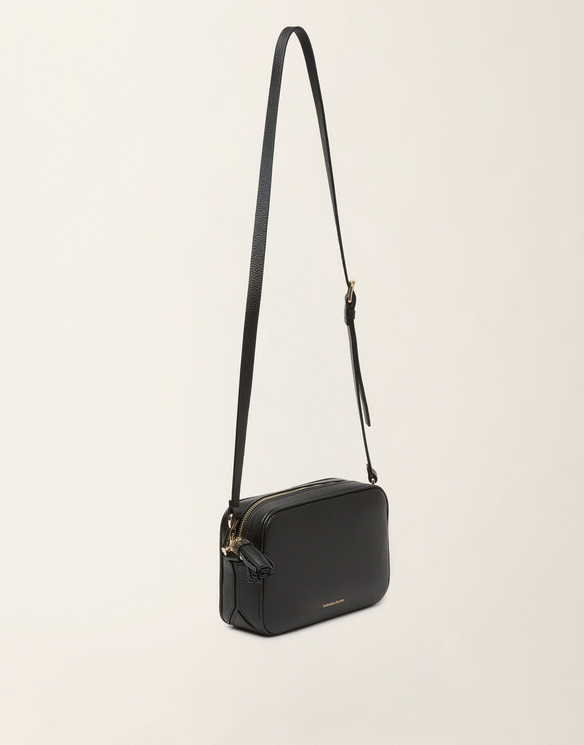 Fabiana Filippi Camera Bag aus genarbtem Leder, Schwarz Schwarz BGD226A802M5600000