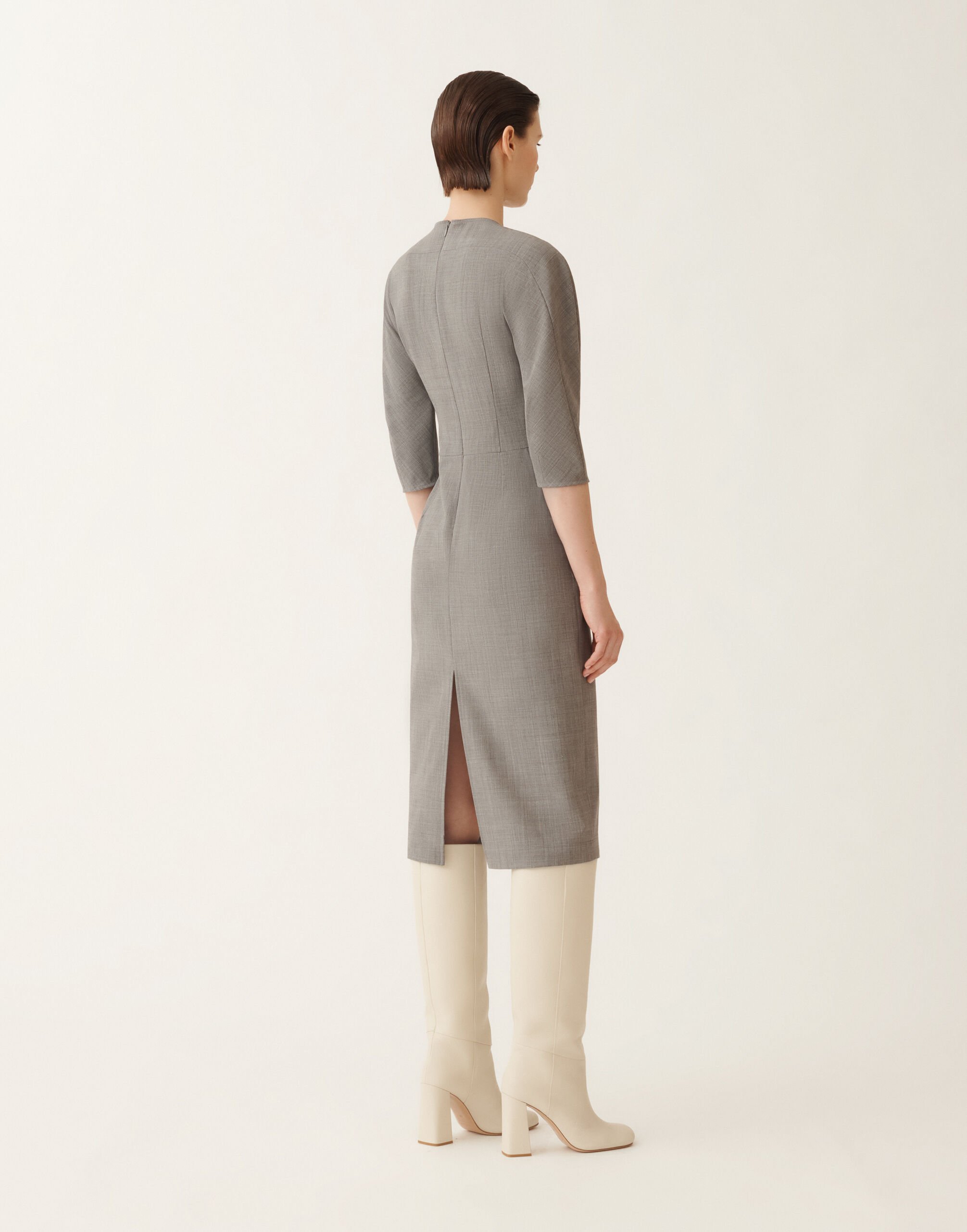 Fabiana Filippi Robe en laine froide, roche chinée GRIS ABD215F192L5560000