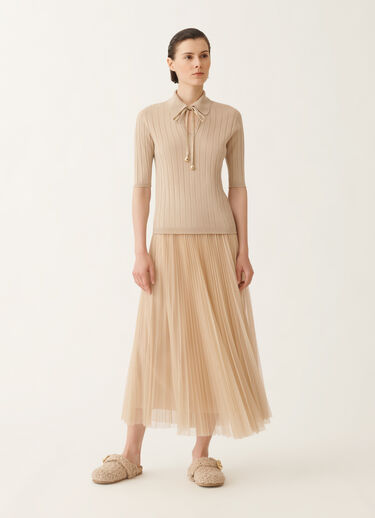 Fabiana Filippi Full tulle skirt, maple BEIGE GND215F426L5480000