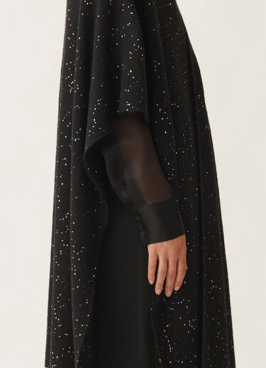 Fabiana Filippi Offenes Cape aus Mohair, schwarz SCHWARZ SAD265A811D8170000