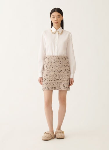 Fabiana Filippi Minifalda de tweed botonado, arce y negro BEIGE GND215F404L5450000