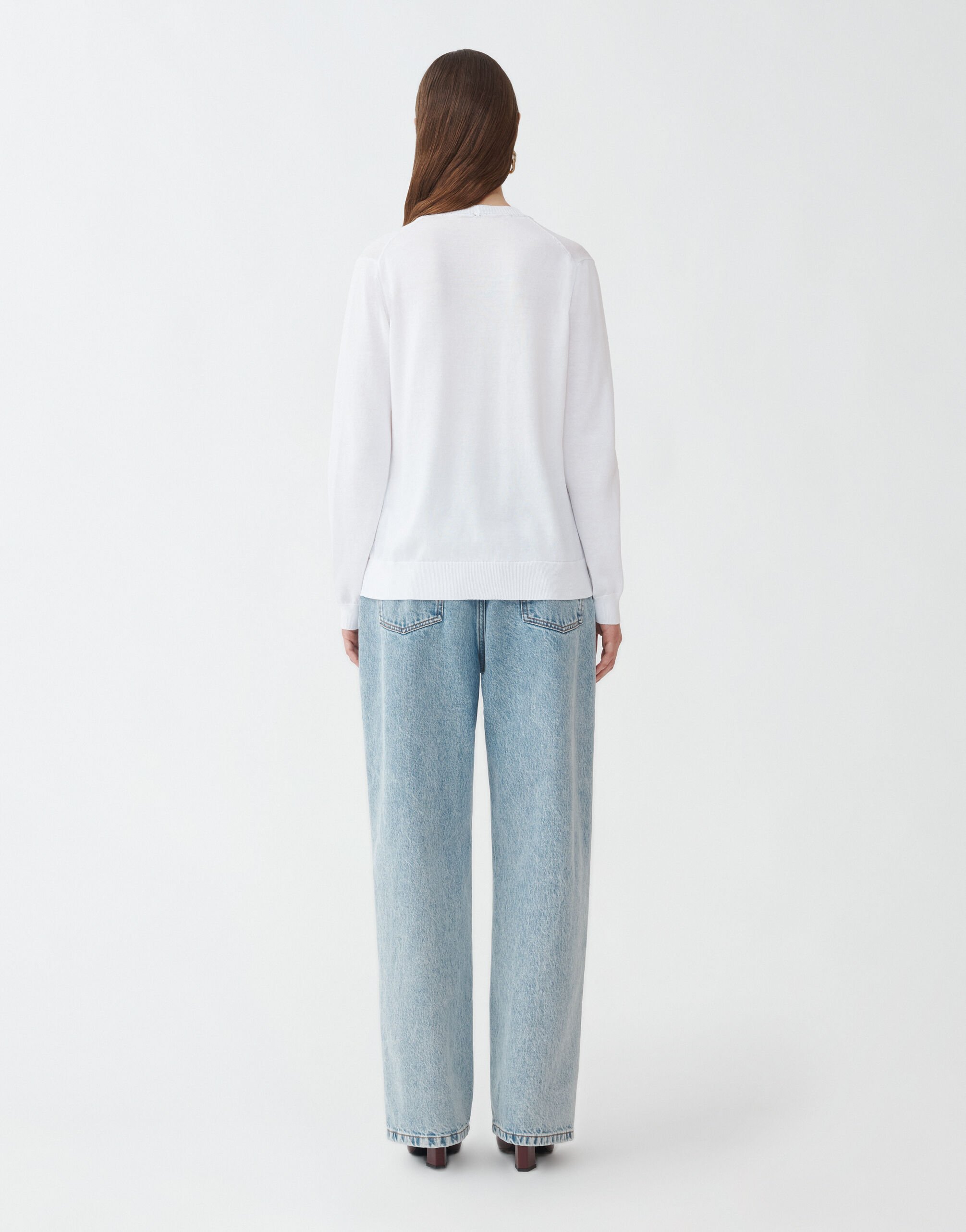 COTTON CARDIGAN WITH SEQUIN THREAD for Women | Fabiana Filippi®