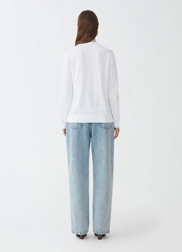 Fabiana Filippi COTTON CARDIGAN WITH SEQUIN THREAD OPTICAL WHITE MAD274F359H4960000