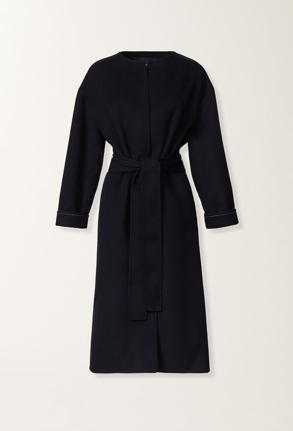 Fabiana Filippi Double wool coat, midnight blue BLUE CTD215F240L5080000