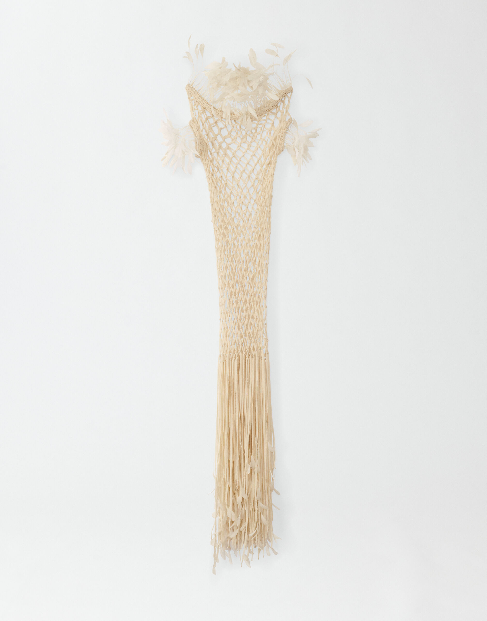 Robes Robe en macram avec maille filet blanc pour Femme