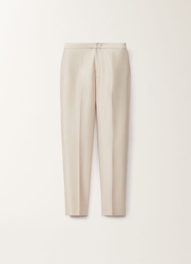Fabiana Filippi Hose Montefalco aus Mikadostoff in Baumwolle und Seide, greige BRAUN PAD265F326D7870000