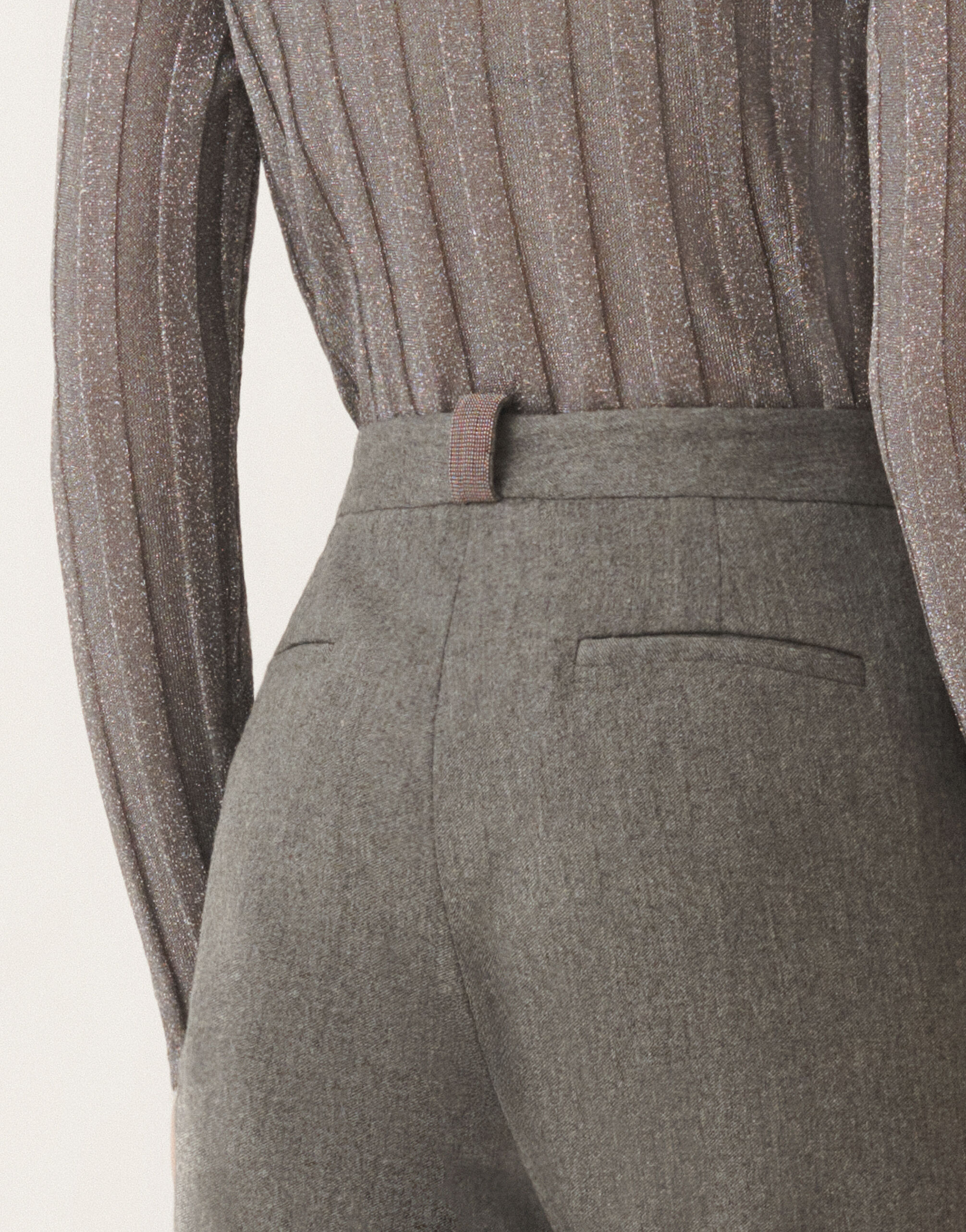Fabiana Filippi Montefalco trousers in flannel, rock Grey PAD225F326L6640000