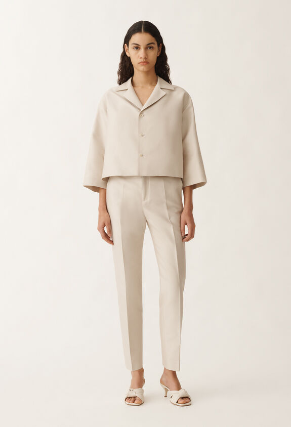 Fabiana Filippi Cotton and silk mikado jacket, greige BROWN GCD265F232D7870000