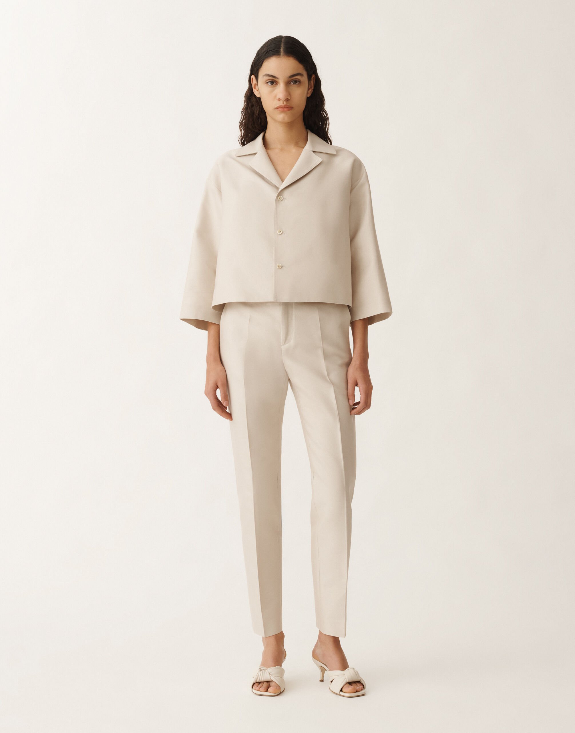 Fabiana Filippi Cotton and silk mikado jacket, greige BROWN GCD265F232D7870000