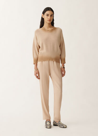 Fabiana Filippi Maglia in cotone e lino con paillettes, sabbia SABBIA MAD275F568L3820000