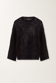 Fabiana Filippi Cape in Platinum and micro sequins, midnight blue Blue MAD266F034L7500000