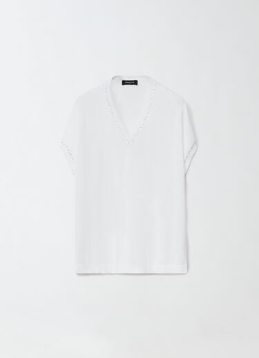 Fabiana Filippi Maglia in cotone organico, bianco ottico BIANCO MAD274F358H4960000