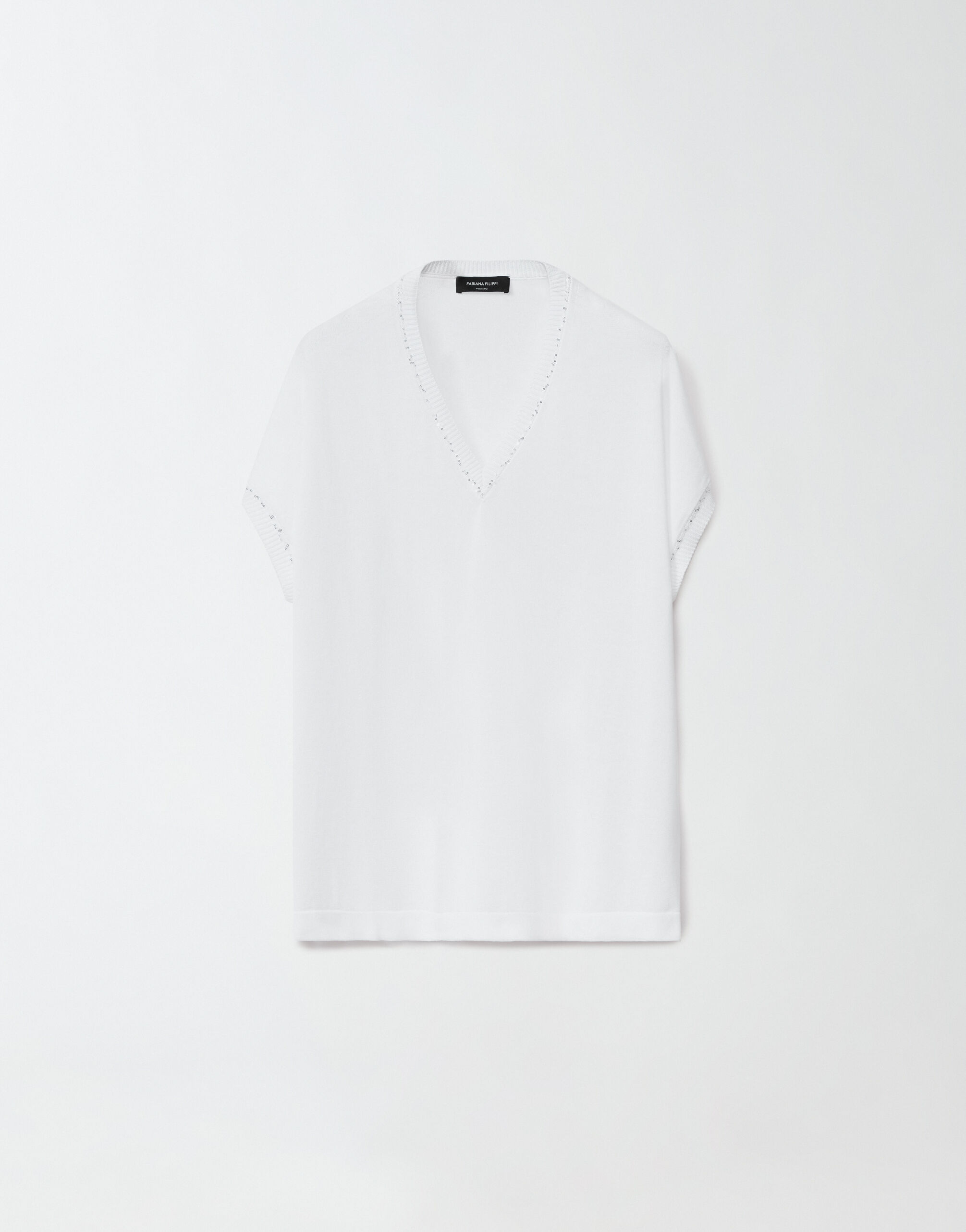 Fabiana Filippi Maglia in cotone organico, bianco ottico BIANCO MAD274F358H4960000