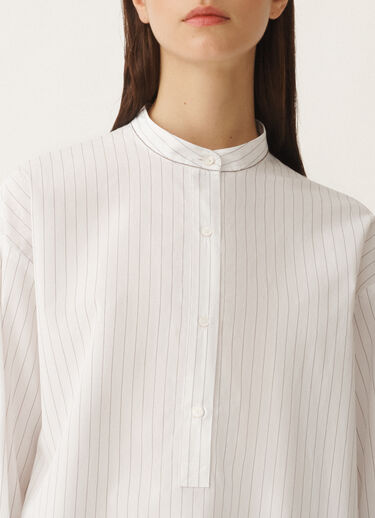 Fabiana Filippi Striped poplin shirt, optical white and black WHITE CAD265F356L2340000