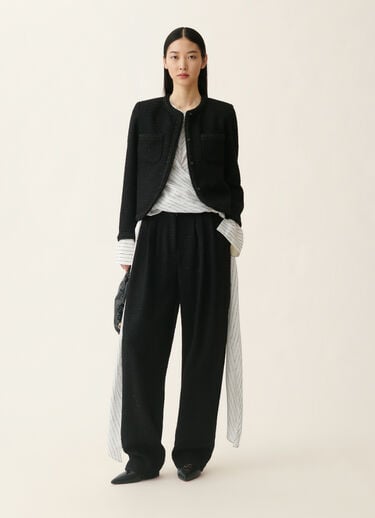 Triple-pleat sequin fabric trousers, black Fabiana Filippi Triple-pleat sequin fabric trousers, black Black PAD226F718M4060000