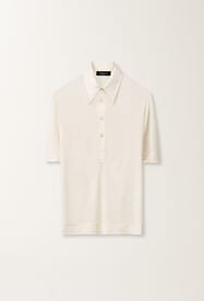 Fabiana Filippi Polo aus Jersey in Seide, buttergelb WEISS JED265F147D6390000