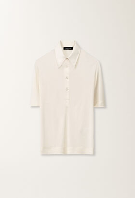 Fabiana Filippi Polo aus Jersey in Seide, buttergelb WEISS JED265F147D6390000