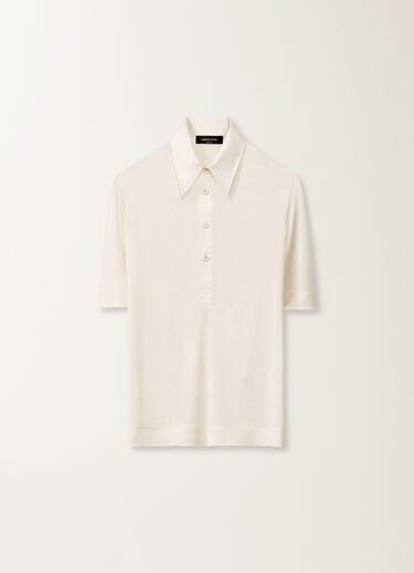 Fabiana Filippi Silk jersey polo, butter WHITE JED265F147D6390000