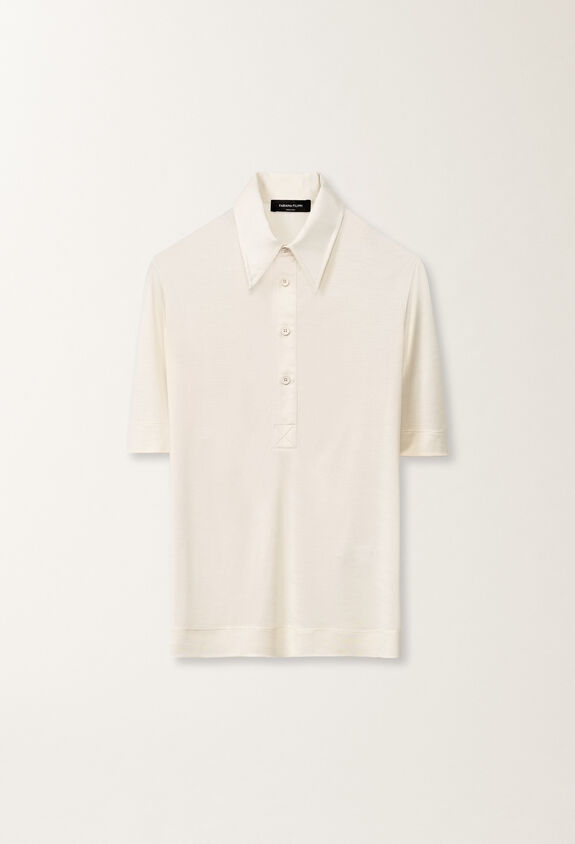 Fabiana Filippi Polo en jersey de soie, beurre BLANC JED265F147D6390000