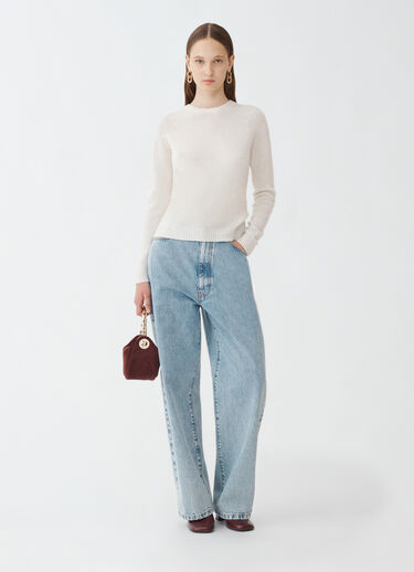 Fabiana Filippi Nahtloser Pullover aus Kaschmir-Gaze, Weiß Weiß MAD264F031N9000000