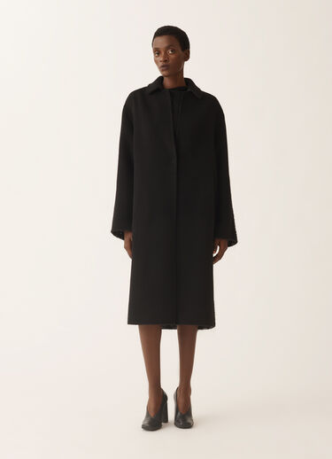Fabiana Filippi Mantel aus weicher, doppellagiger Wolle und Kaschmir, schwarz Schwarz CTD225F744L7010000