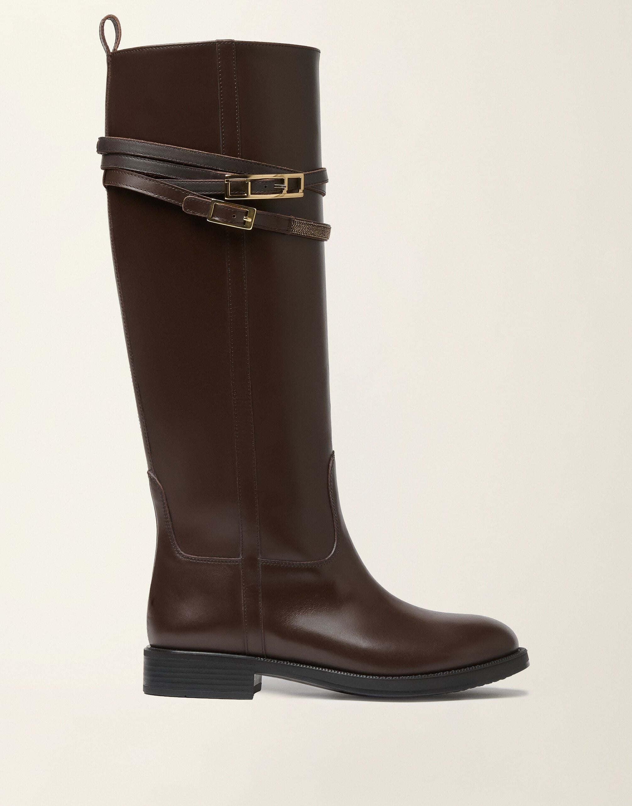 Fabiana Filippi Riding boot in brushed calfskin, ebony Ebony ASD216A821M5130000