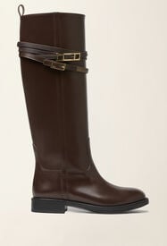 Fabiana Filippi Riding boot in brushed calfskin, ebony Ebony ASD216A821M5130000