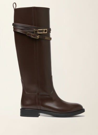 Fabiana Filippi Riding boot in brushed calfskin, ebony Ebony ASD216A821M5130000