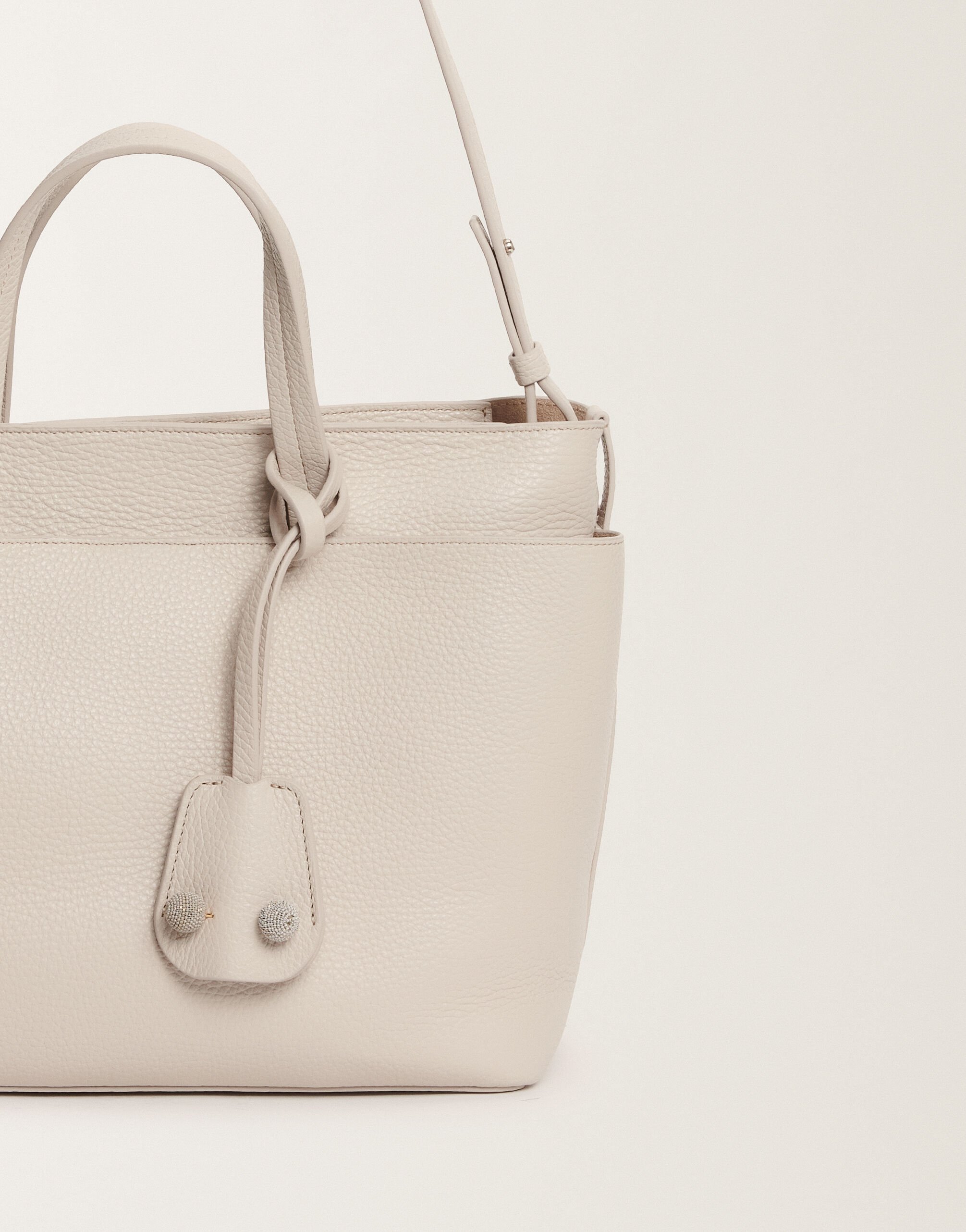 Fabiana Filippi Large grained leather handbag, marble GREY BGD215A850L8040000