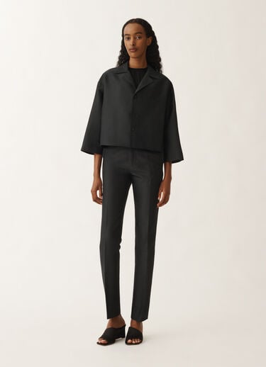 Fabiana Filippi Jacke aus Baumwolle und Mikadostoff in Seide, schwarz SCHWARZ GCD265F232D7870000